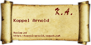 Koppel Arnold névjegykártya
