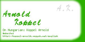 arnold koppel business card